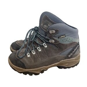 Scarpa Mistral GTX Hiking Boots Gore-Tex Waterproof Suede Size 6 Gray Blue